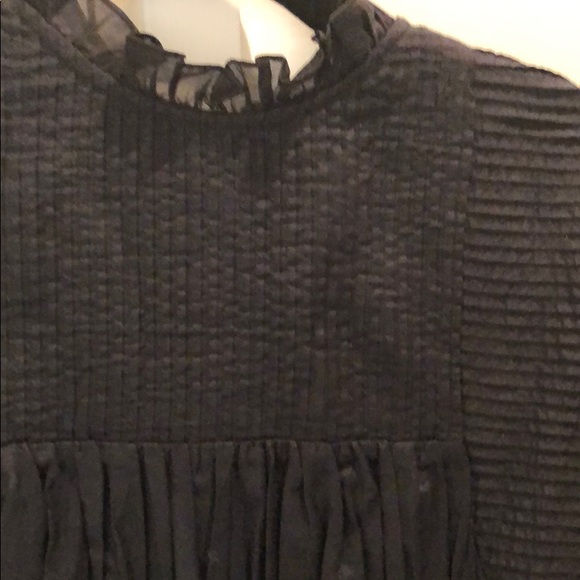 something navy pleated peplum top